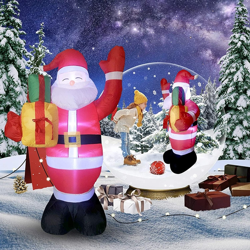 Factory Price Ourwarm 5ft Outdoor Christmas inflatable Santa Claus LED lights Christmas Inflatable Decor