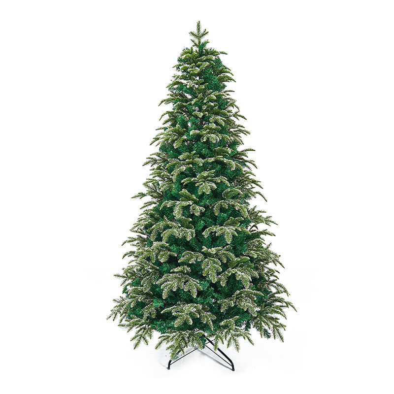 Hot Sale PE PVC Christmas mixed Tree 210cm Decoration Tree   Hinged Christmas Tree with Metal Stand