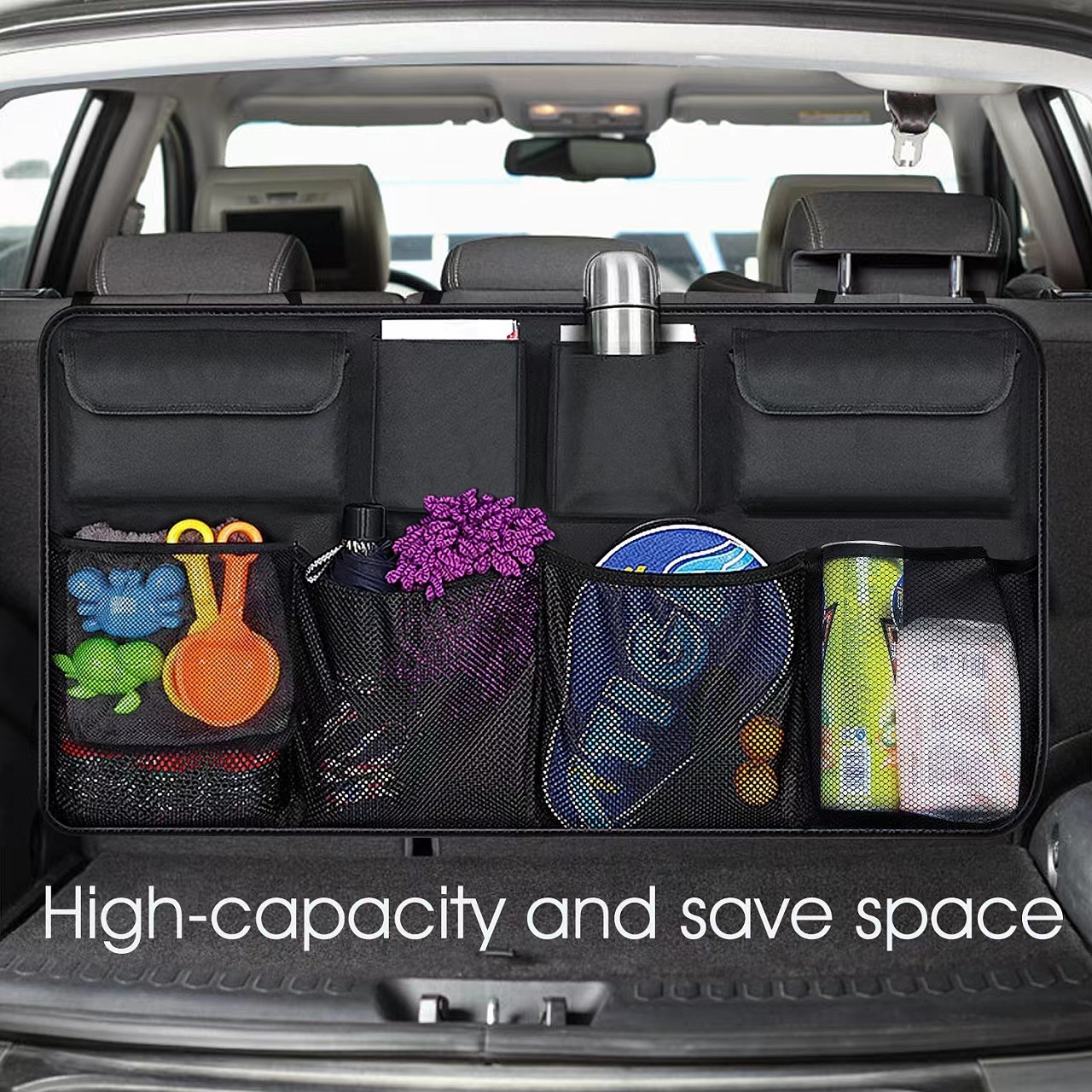 Multi Pockets Multifunctional Foldable Car Storage Bag Boot Backseat Trunk Organizer Cheap Felt Car Seat Organizer Storage Bag