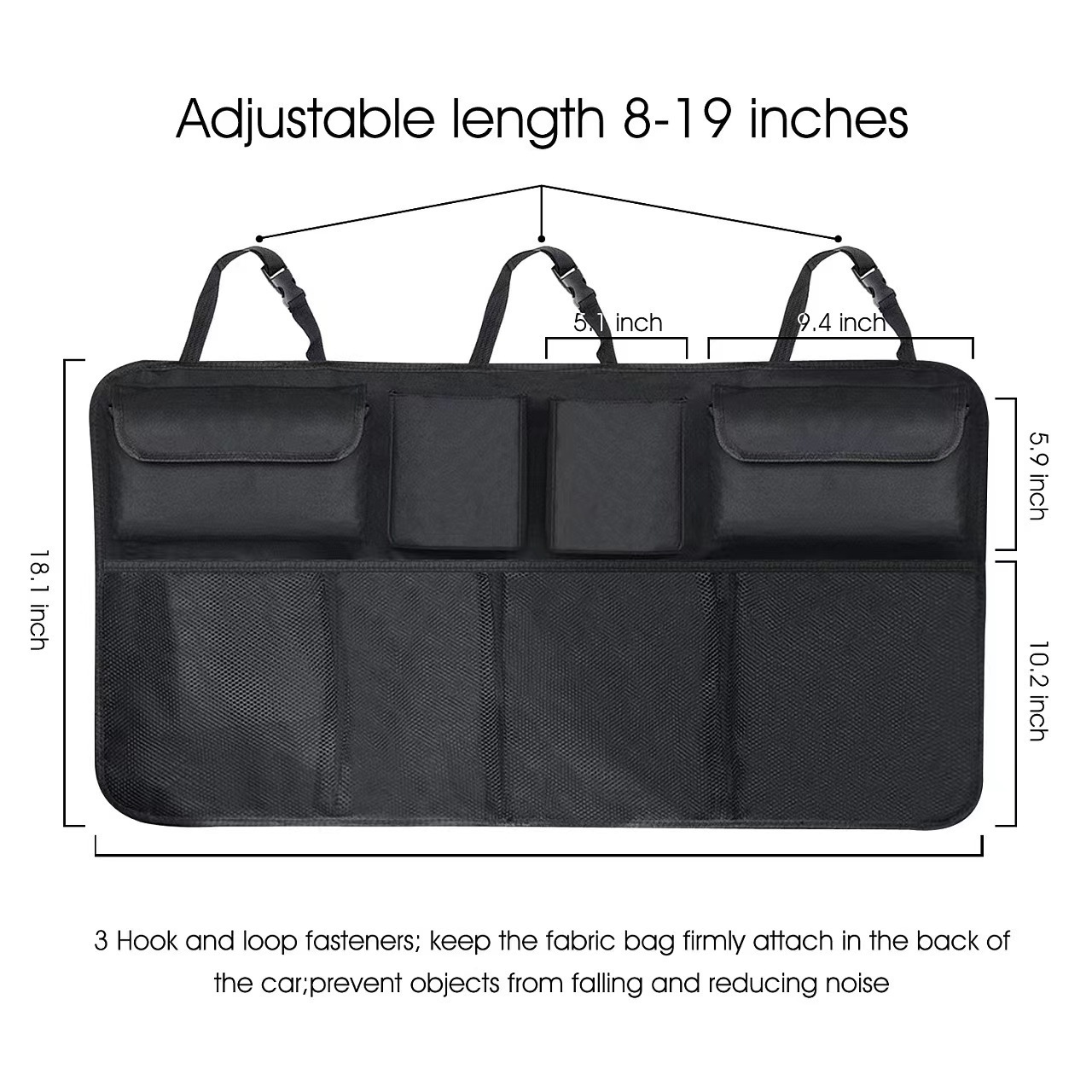 Multi Pockets Multifunctional Foldable Car Storage Bag Boot Backseat Trunk Organizer Cheap Felt Car Seat Organizer Storage Bag