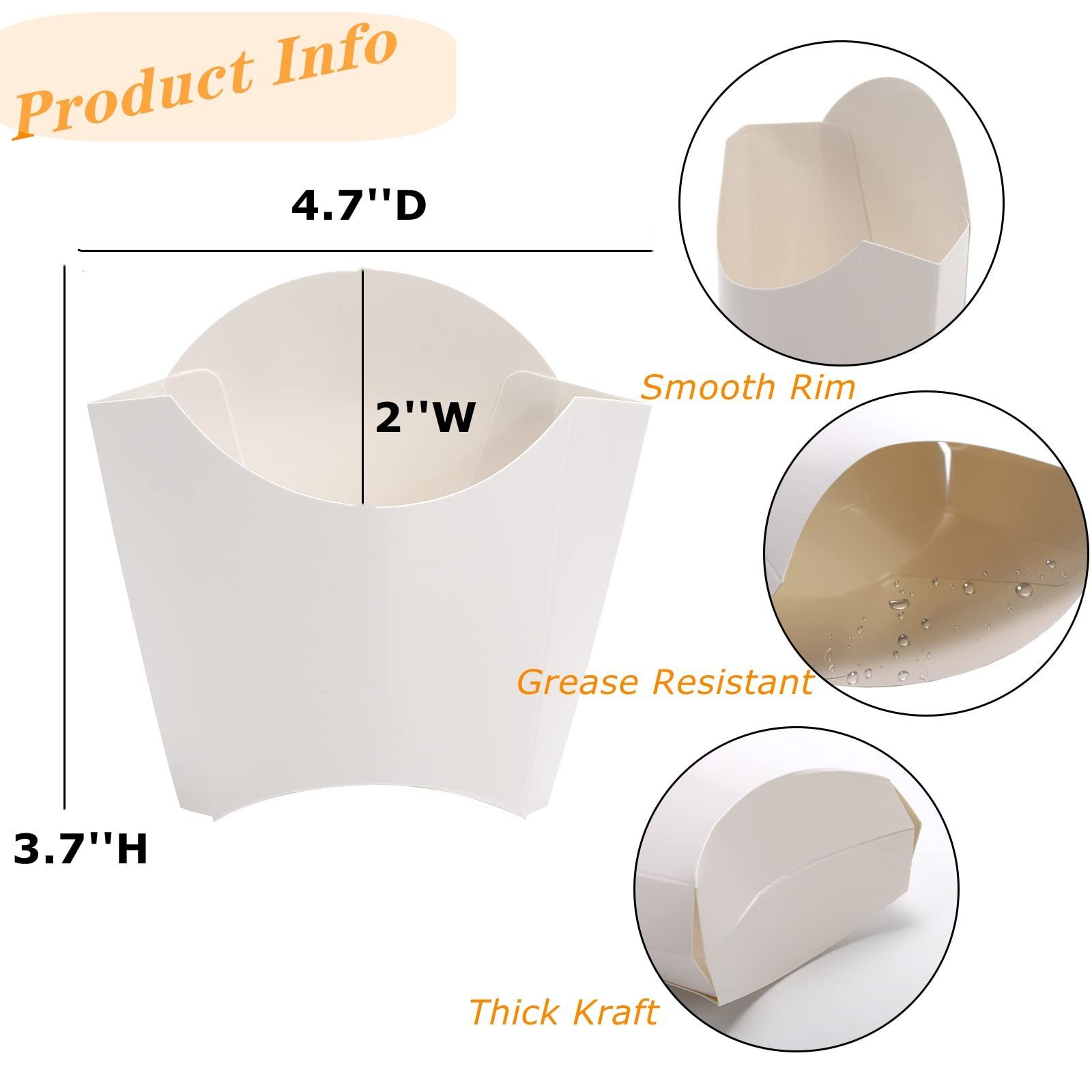 Disposable Custom Design Potato Chip French Fries Kraft Paper Packaging Box