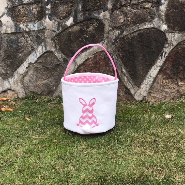 2023 Wholesale Ranzhuo Hot Sale Easter Cute Cartoon Bunny Bucket Children's Candy Gift Bucket Striped Easter Basket