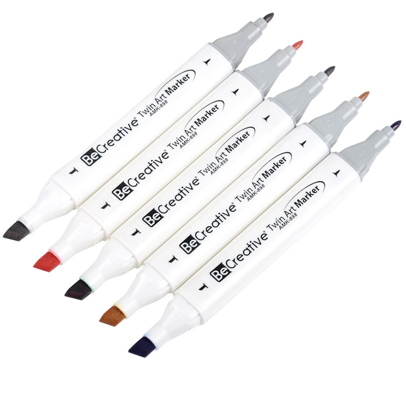 Artist alcoholic ink double sided tip  twin markers With nylon fiber bullet tip and chisel tip