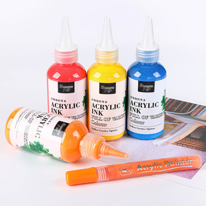 120ml acrylic paint marker pen  color ink set  for diy oil acrylic painting art supplier