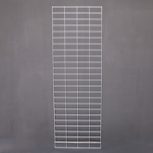 Yiwu Redsun 2'X6' 5.2mm Metal Gridwall Wire Mesh Grid Wall Panel Black White Custom Size Grid Rack Displays Merchandise Panel