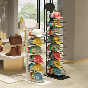 Supermarket Hat cargo rack linear revolving floor-to-ceiling seven-story five-story display hat rack revolving shelf