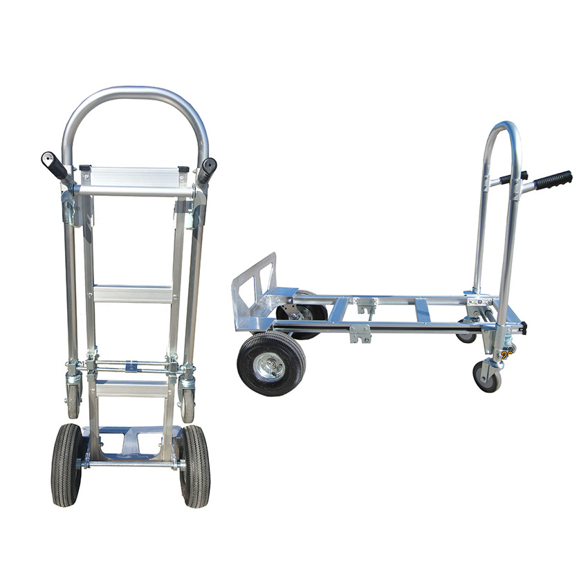 Wholesale Convenience Warehouse Foldable Multi function 4 wheels aluminum hand truck trolley