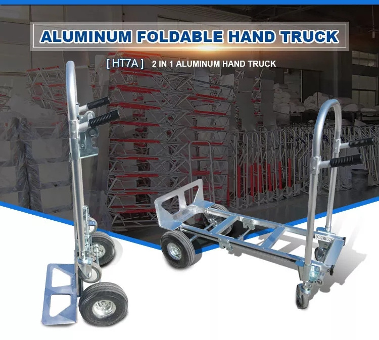 Wholesale Convenience Warehouse Foldable Multi function 4 wheels aluminum hand truck trolley