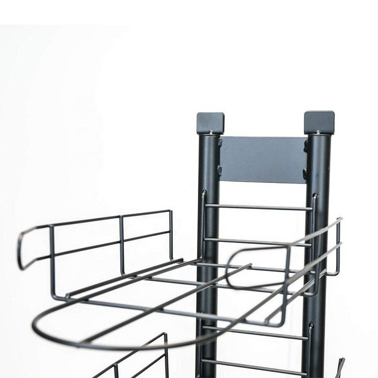 Hat cargo rack display stand linear revolving Floor mounted 3/6/8/10/12-Tier display cap display rack revolving shelf