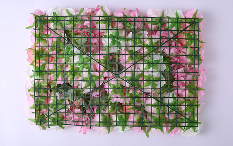 Artificial Flower Panel Grid Blue Flower Wall Panel White Artificial Flower Wall Silk Rose Wall Panels