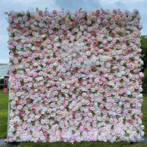 Artificial Flower Panel Grid Blue Flower Wall Panel White Artificial Flower Wall Silk Rose Wall Panels