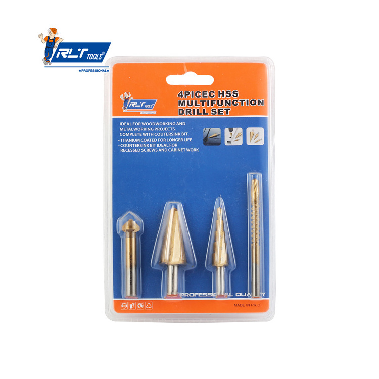 RLT Tools  High Speed Steel Step Drill Bits Power Screwdriver Drills Step Drill Bit Set