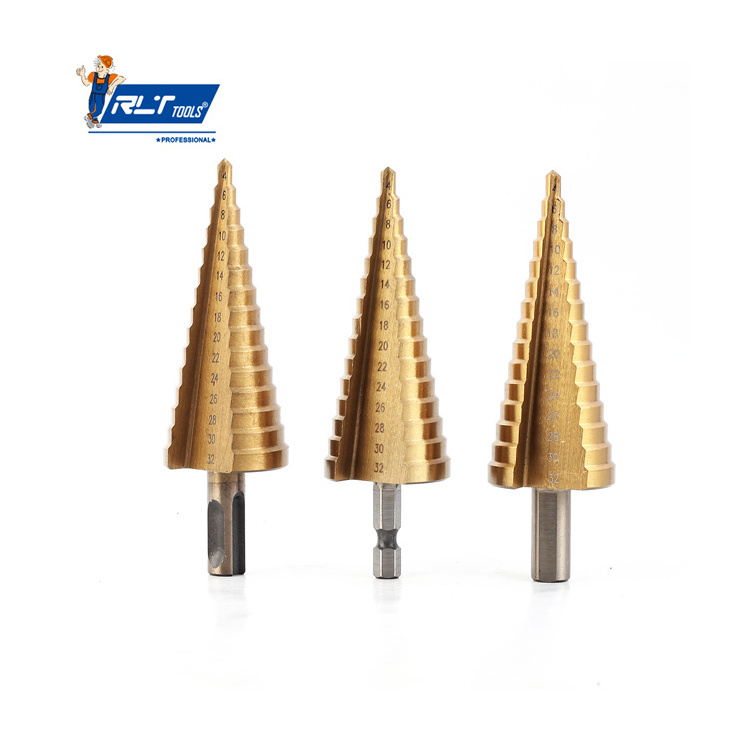 RLT Tools  High Speed Steel Step Drill Bits Power Screwdriver Drills Step Drill Bit Set