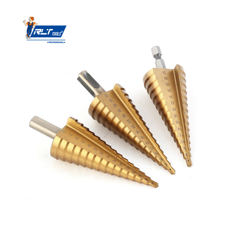 RLT Tools  High Speed Steel Step Drill Bits Power Screwdriver Drills Step Drill Bit Set