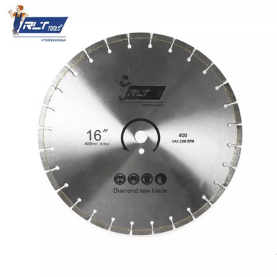 Rlt Tools 16'' Segment Granite Wet Cutting Disc Diamond Saw Blade Large Circular Bridge Saw Blades Quartz Diany Saw Blades