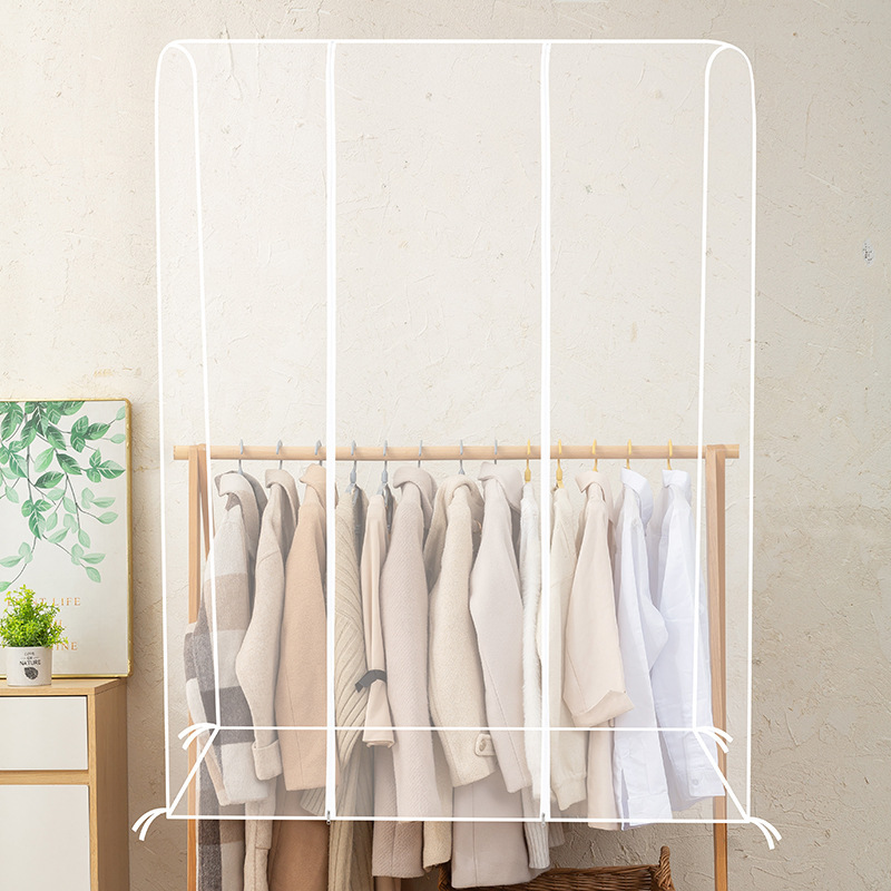 Yiwu Roda clear garment rack cover Dustproof clothes rack cover with durable zipper  Clothing waterproof protector