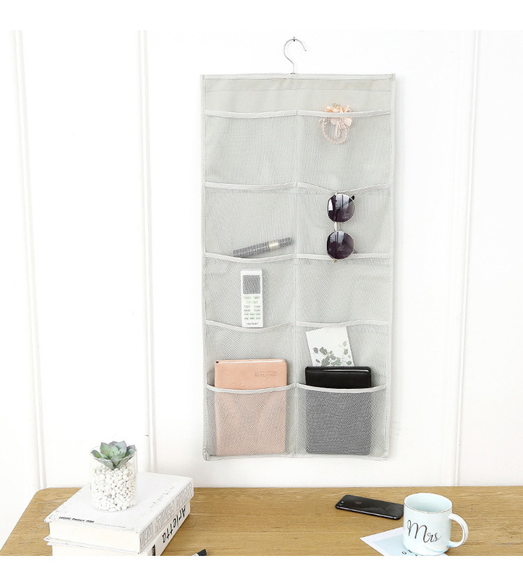 Yiwu Roda hanging organizer with mesh pockets and metal hanger,Dual sided wall shelf Wardrobe storage bags for underwear,bra,etc