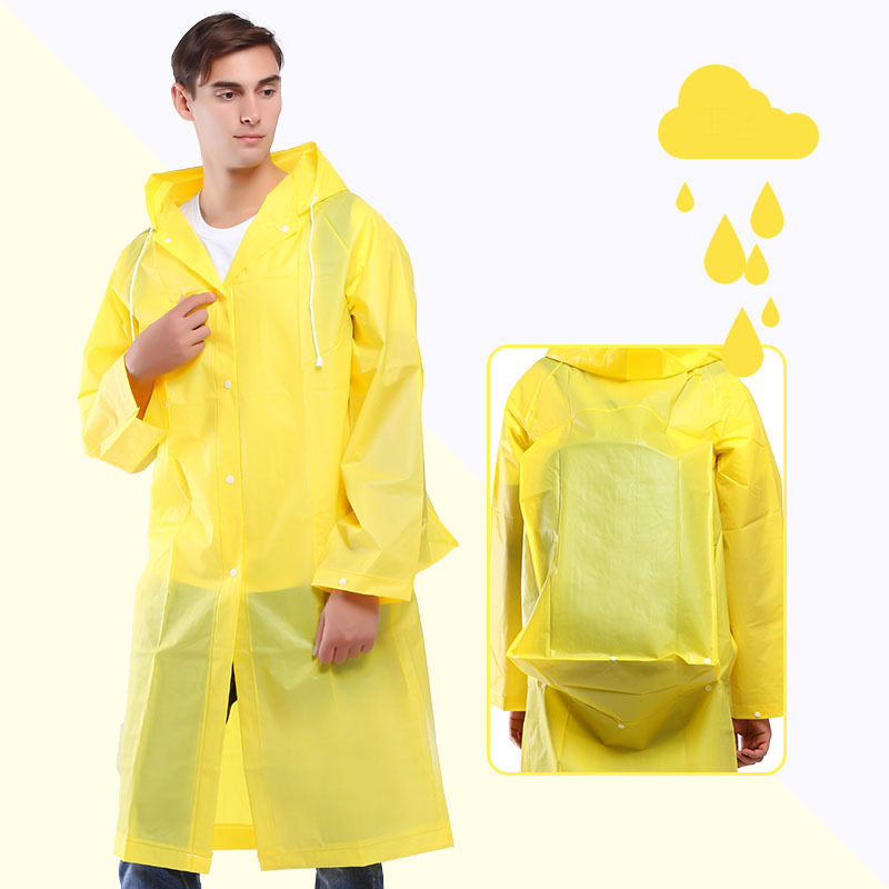 Adults portable EVA  reusable raincoat broad-brimmed hat high-capacity design for backpack