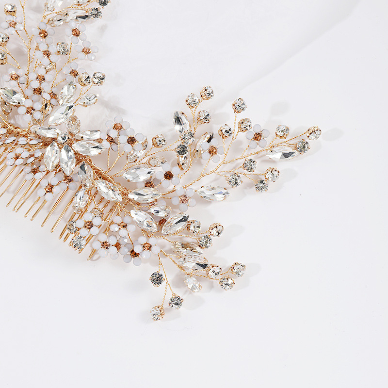 Floral Bride Hair Comb Wedding Elegant Lady Bridal Jewelry Hair Accessories