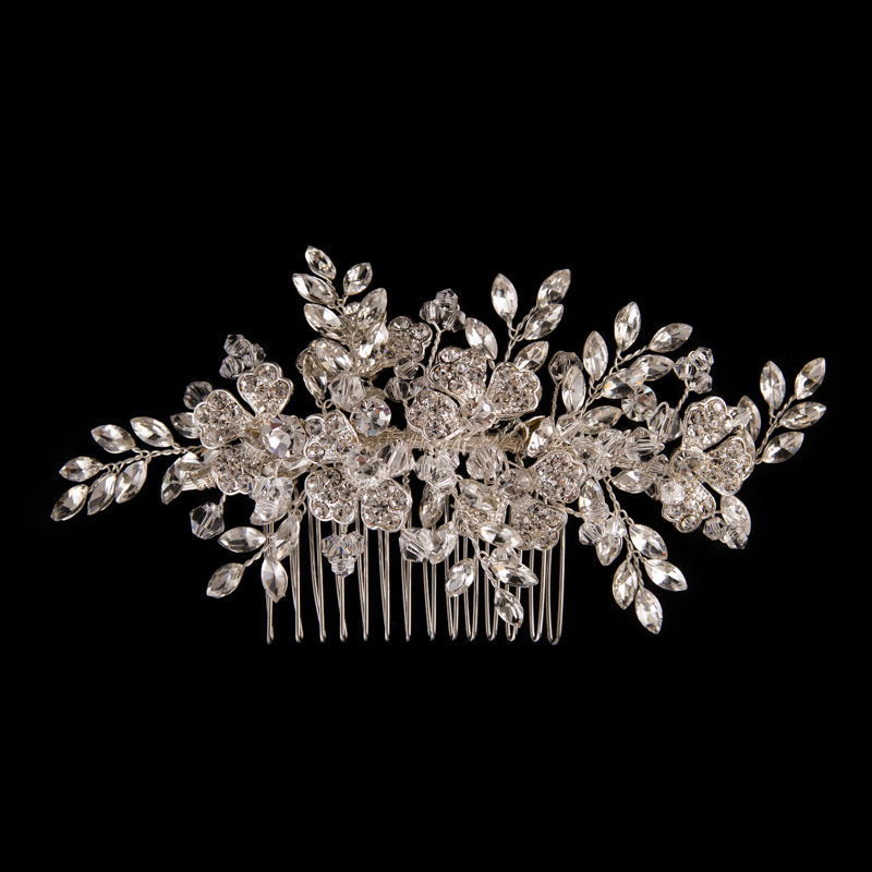 Clear rhinestone floral bridal hair accessories wedding headpiece for women