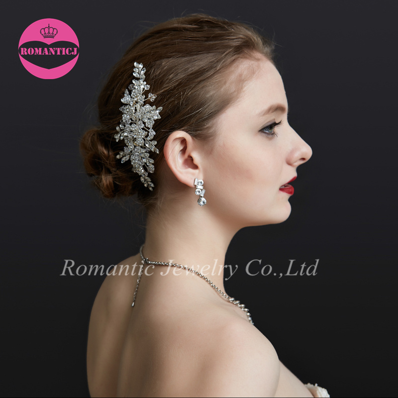 Clear rhinestone floral bridal hair accessories wedding headpiece for women