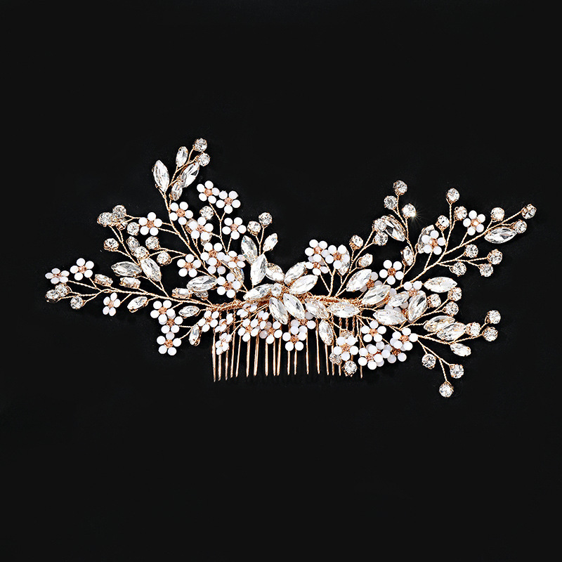 Floral Bride Hair Comb Wedding Elegant Lady Bridal Jewelry Hair Accessories