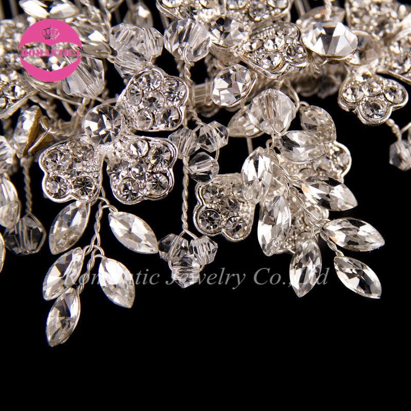 Clear rhinestone floral bridal hair accessories wedding headpiece for women