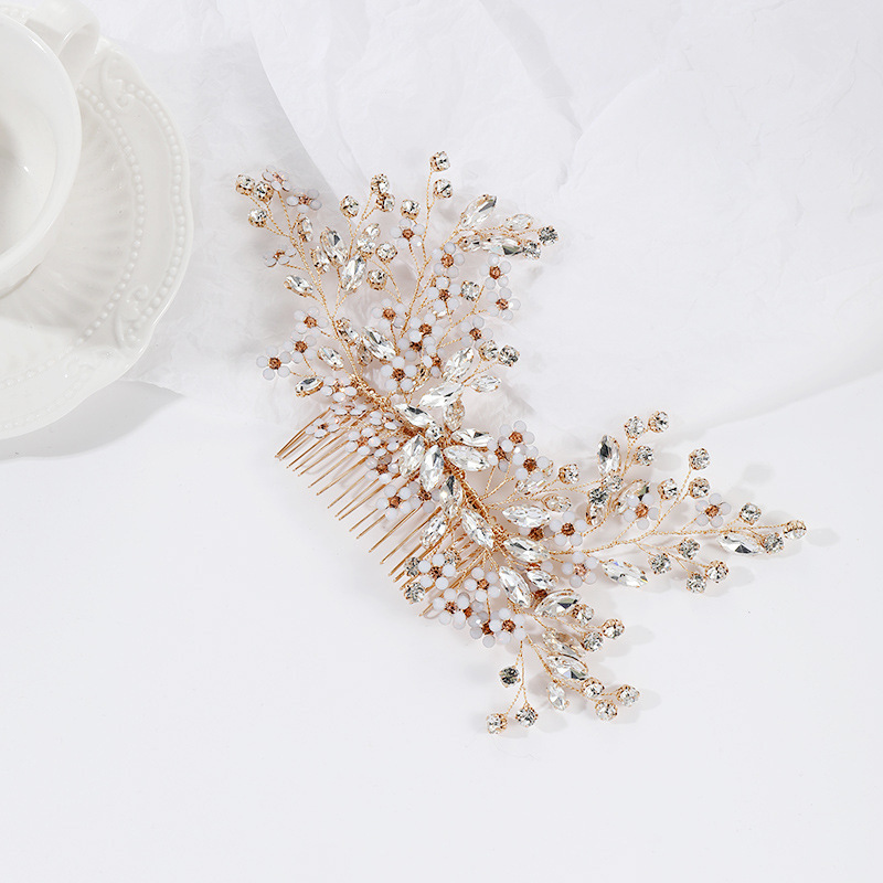 Floral Bride Hair Comb Wedding Elegant Lady Bridal Jewelry Hair Accessories