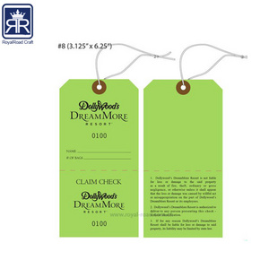 Customized printing Clothing Paper garment price hang tag with string