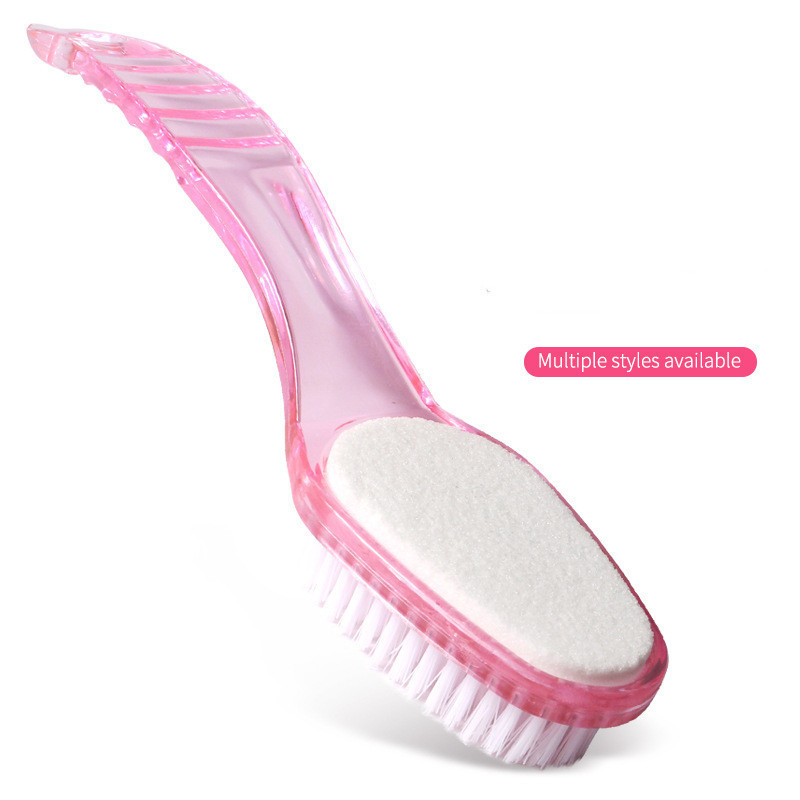 Hot selling Foot Spa Tool Pink Plastic Handle double side  Pedicure Foot File Pumice Stone Brush Foot Scrub Brush