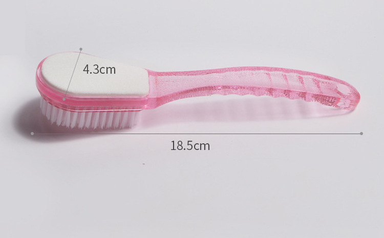 Hot selling Foot Spa Tool Pink Plastic Handle double side  Pedicure Foot File Pumice Stone Brush Foot Scrub Brush