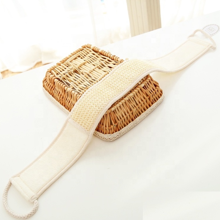 Exfoliating back scrubber Sisal Back Strap Bath Shower Body Brush Scrubber