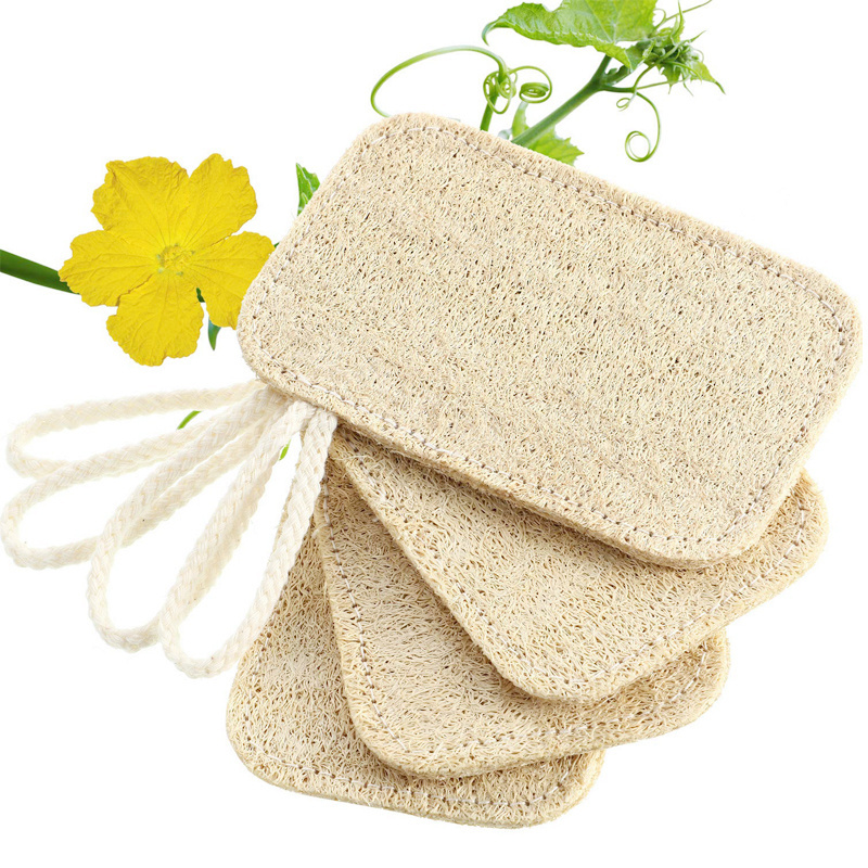 100% Biodegradable Natural Plant Loofah Made Kitchen Cleaning Sponge Dish Washing Pads Loofah Scrubber Recycled Sponge for Dish