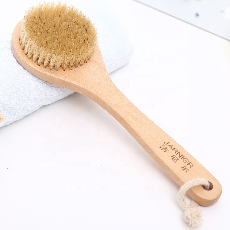 Best Quality 25cm wooden handle natural Body massage brush back shower brush