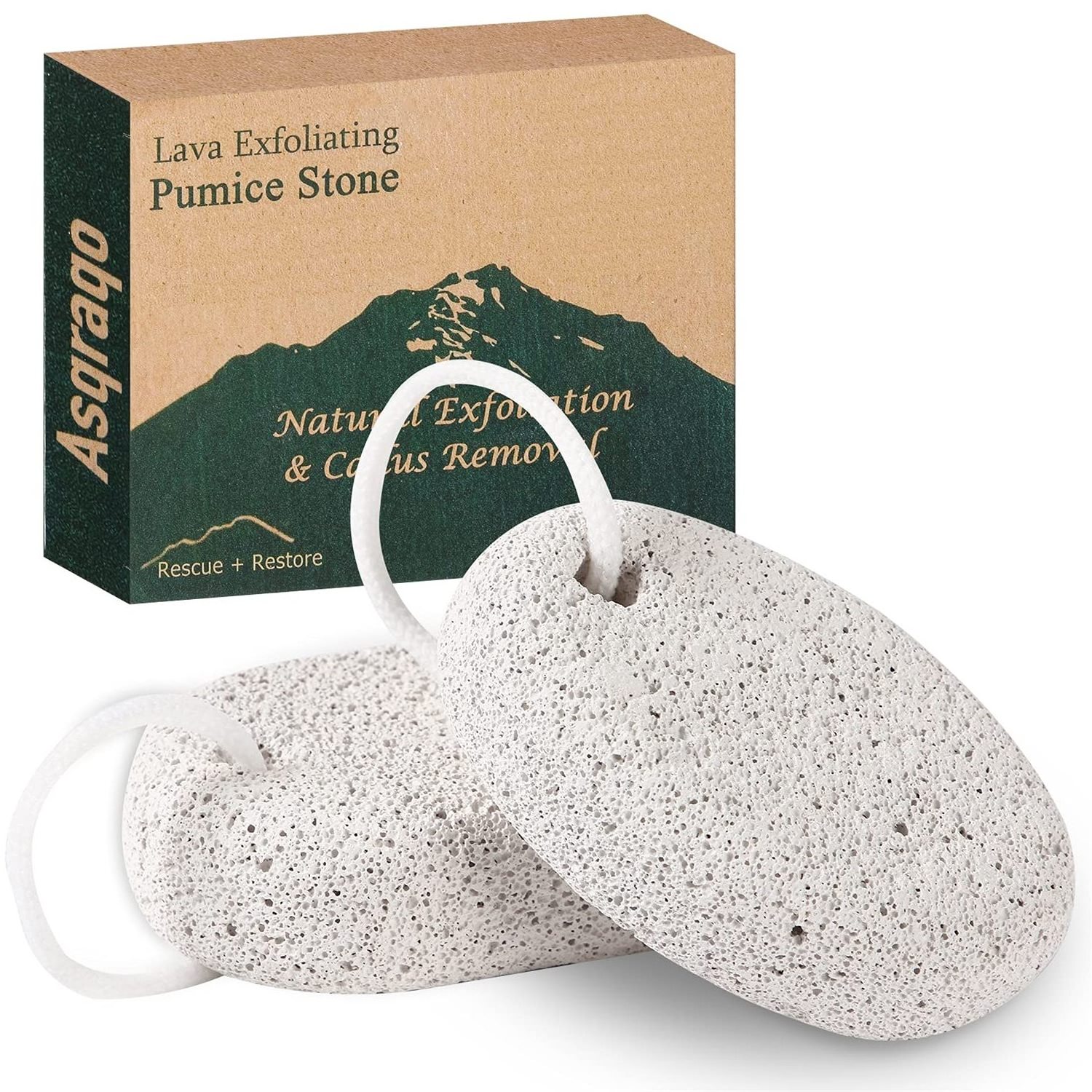 Natural Pumice Stone for Feet - Asqraqo Lava Pedicure Tools Hard Skin Callus Remover for Feet and Hands - Natural Foot File