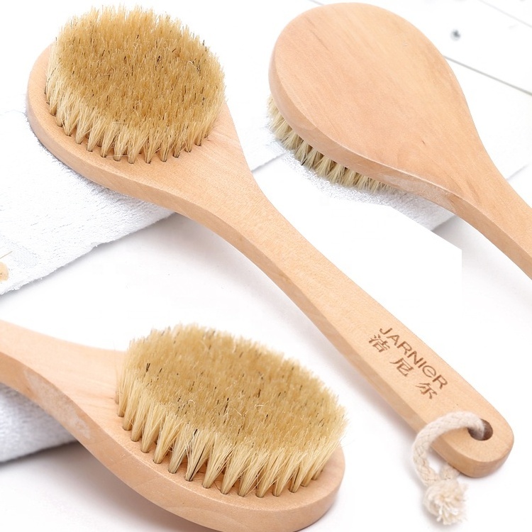 Best Quality 25cm wooden handle natural Body massage brush back shower brush