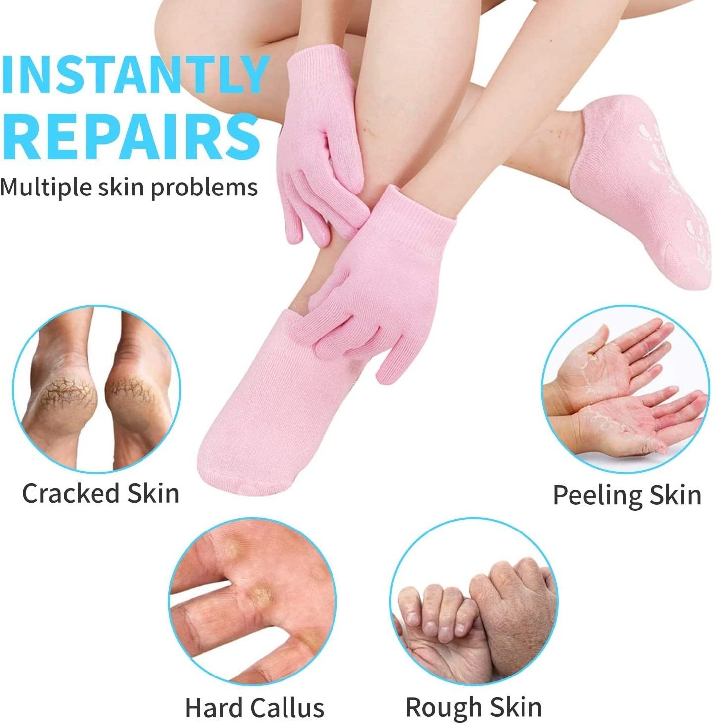 Soft Moisturizing Spa Gel Socks Foot Care Silicone Gel socks beauty and personal care for feet and hands