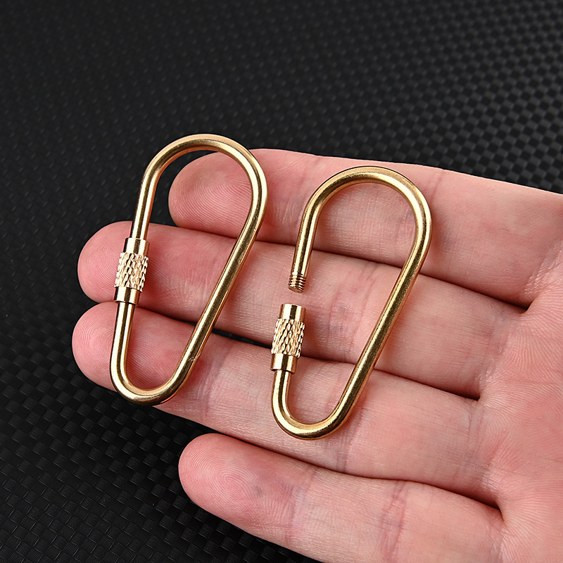 Small brass keychain carabiner screw lock carabiners for keys