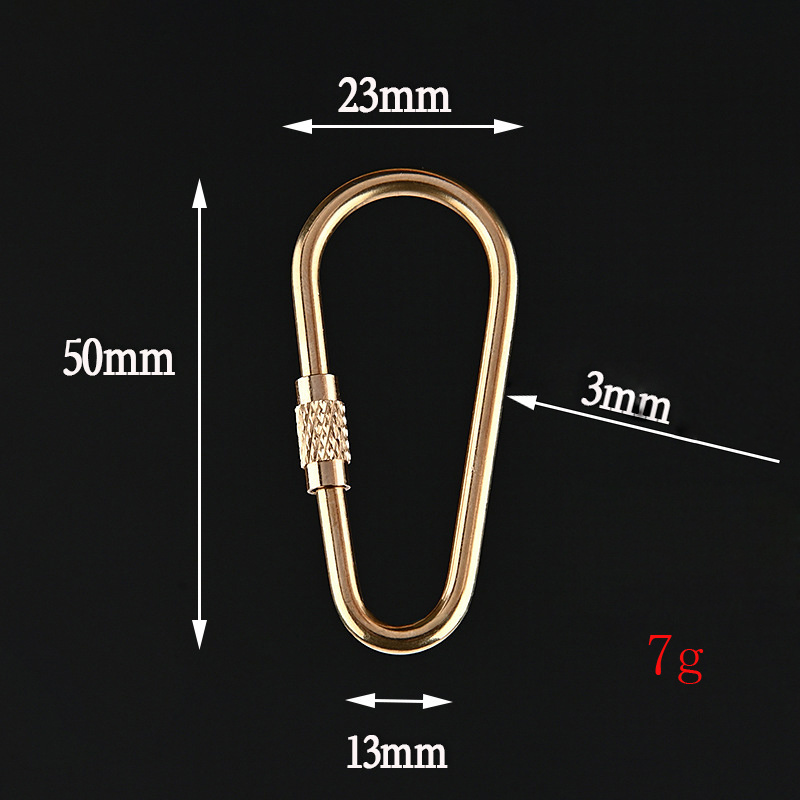 Small brass keychain carabiner screw lock carabiners for keys