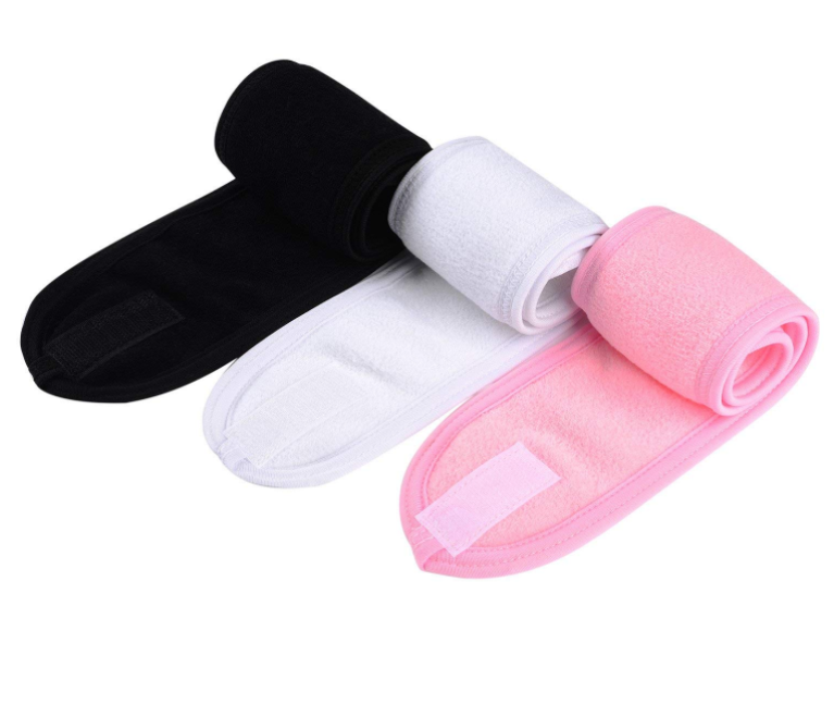 Spa Facial Headband Whaline Make Up Wrap Head Terry Cloth Winter Headband Adjustable wrap with Magic Tape