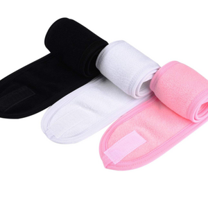 Spa Facial Headband Whaline Make Up Wrap Head Terry Cloth Winter Headband Adjustable wrap with Magic Tape