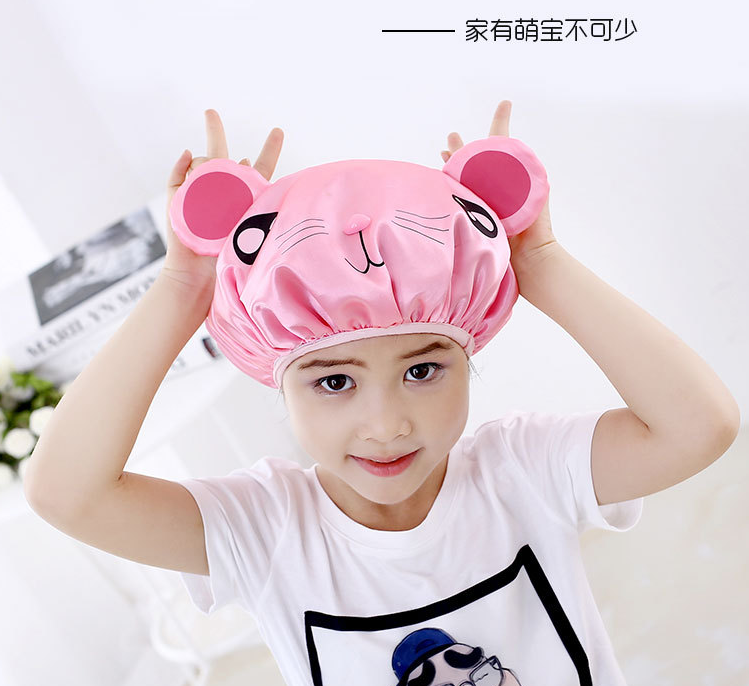 Cute Kids Shower Cap Funny Cartoon  Shower Bath hair Waterproof caps  for boys and girls