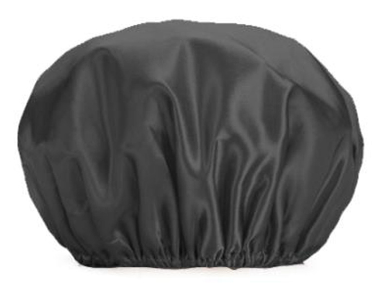 Hot sale solid satin extra large bath shower cap double layer waterproof bonnet bathing cap