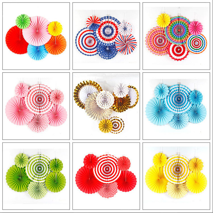 Party Decoration Paper Fan Wall Hanging Decoration Paper Fan Flower Birthday Wedding Christmas Party Decorate