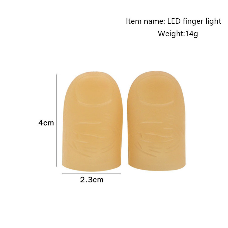 Professional Common Size  LED Finger Light Magic Thumb Tips with Red Light Magician Trick Props for both Adult and Kids