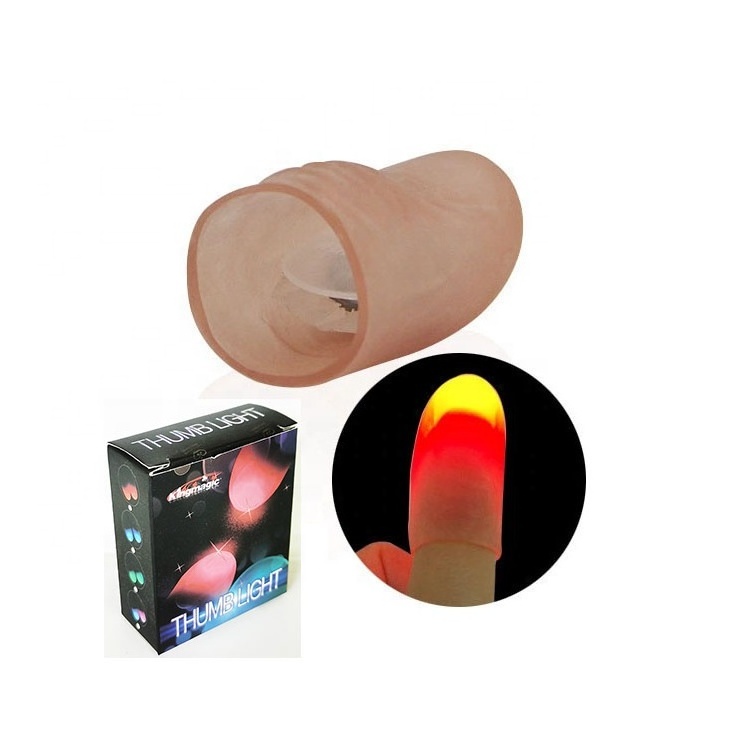 LED Finger Light Adult Size Magic Thumb tip Flashing Lights Thumbs Tricks for Halloween party