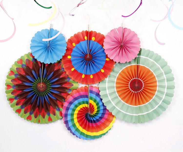 Party Decoration Paper Fan Wall Hanging Decoration Paper Fan Flower Birthday Wedding Christmas Party Decorate