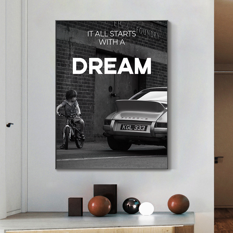 Office Wall Decor One Dream and 1% Entrepreneur Motivational  Print Poster Pictures  inspirational quote canvas wall art