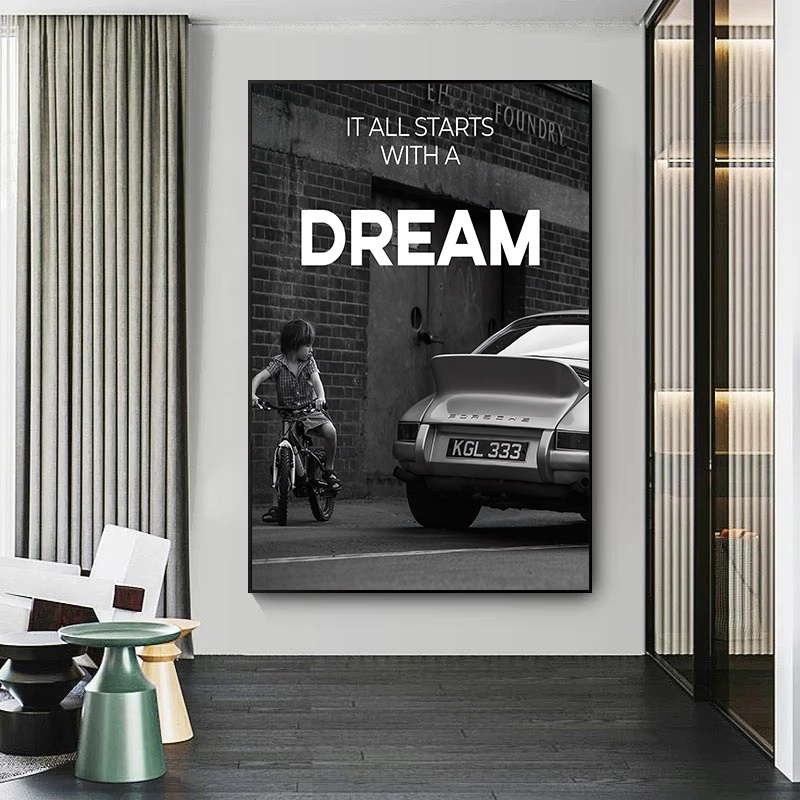 Office Wall Decor One Dream and 1% Entrepreneur Motivational  Print Poster Pictures  inspirational quote canvas wall art