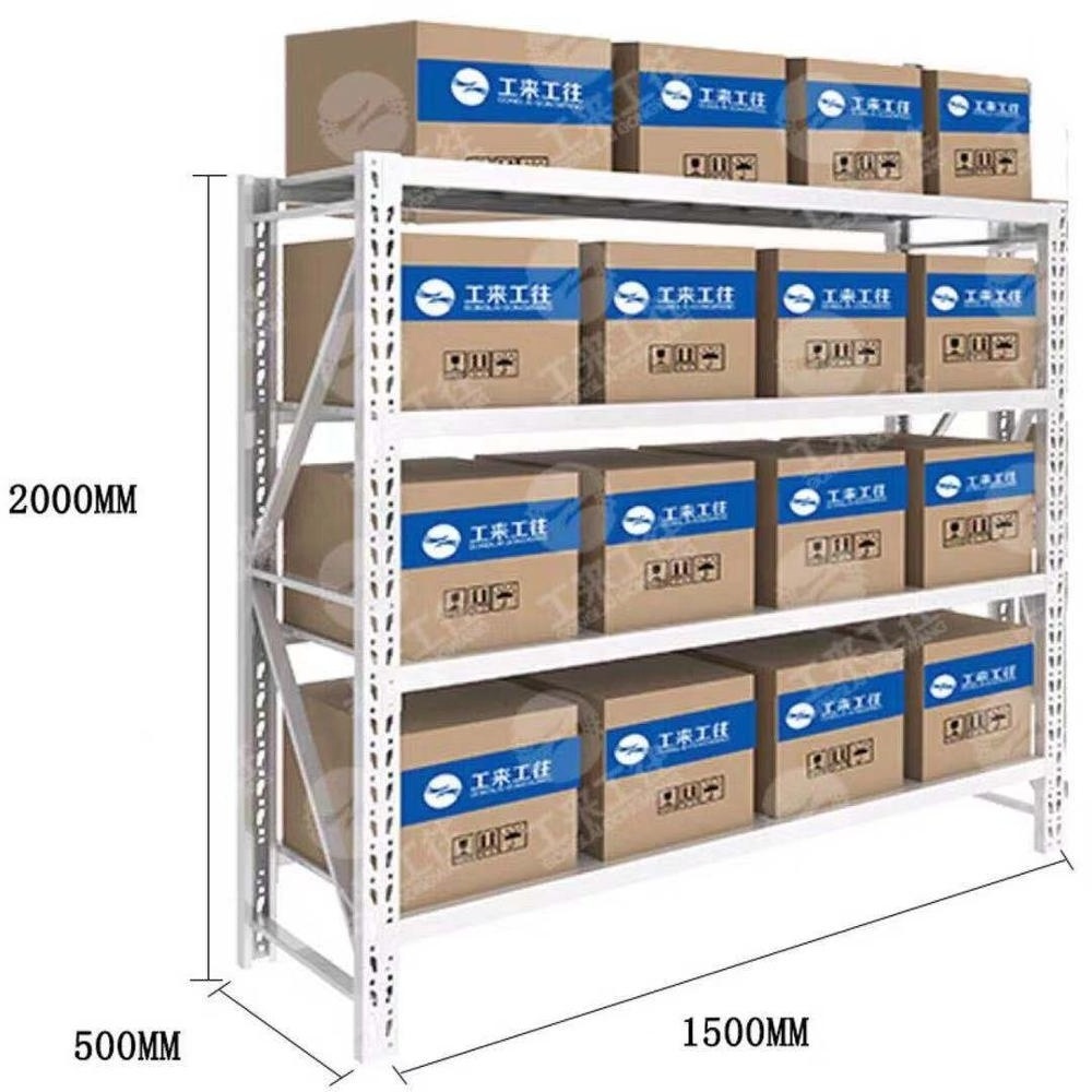 Metal rack Adjustable boltless 4-shelf heavy duty shelving unit garage storage rack